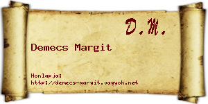 Demecs Margit névjegykártya